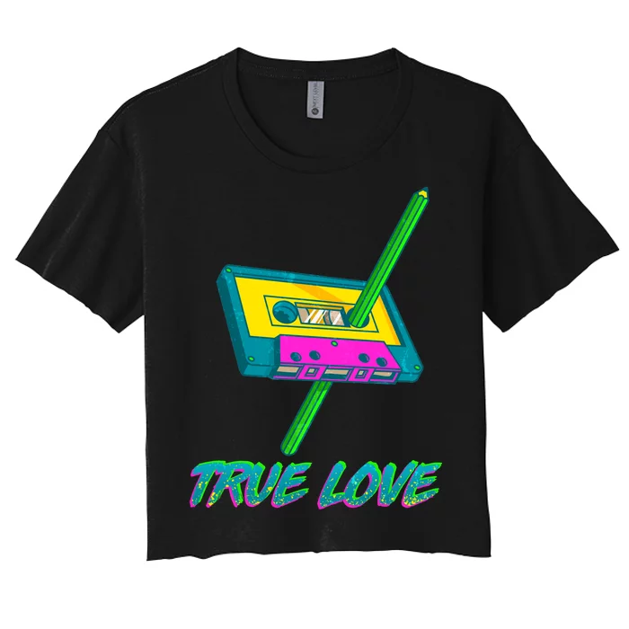 Retro True Love Women's Crop Top Tee