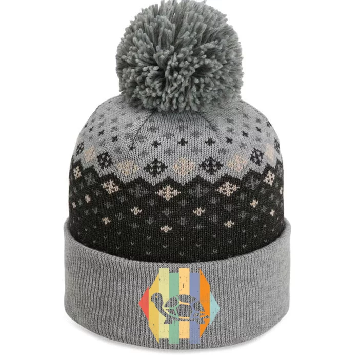 Retro Turtle Silhouette The Baniff Cuffed Pom Beanie