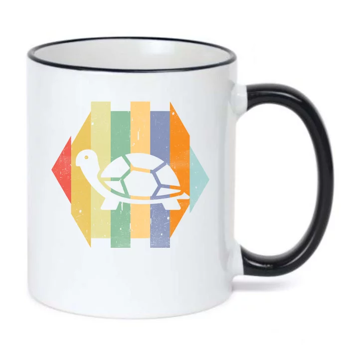 Retro Turtle Silhouette Black Color Changing Mug