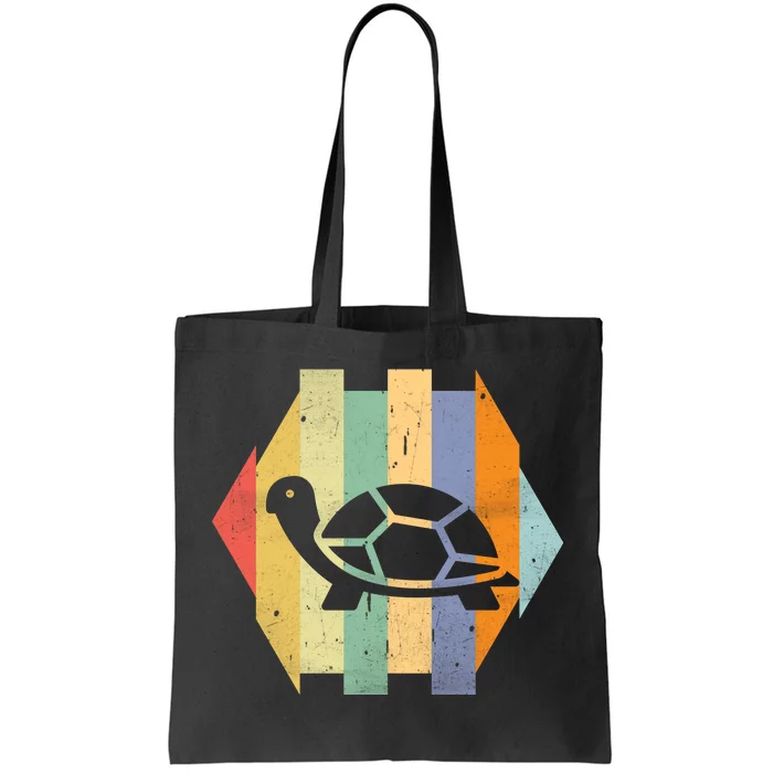 Retro Turtle Silhouette Tote Bag