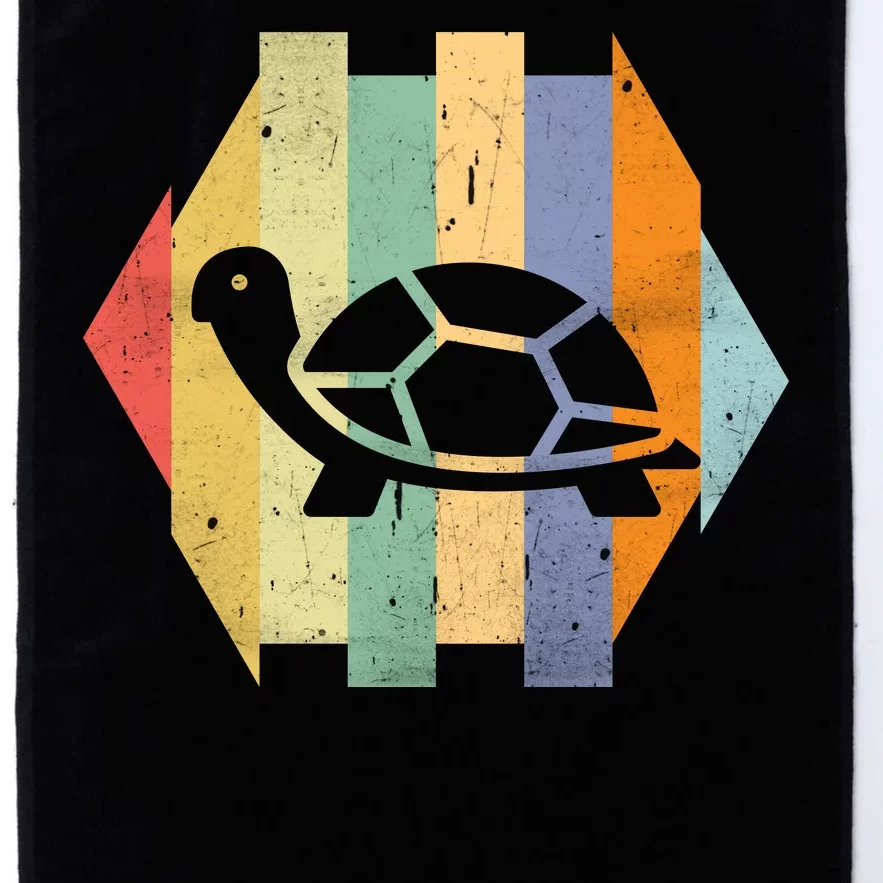 Retro Turtle Silhouette Platinum Collection Golf Towel