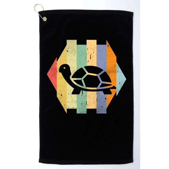 Retro Turtle Silhouette Platinum Collection Golf Towel