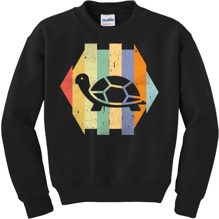 Retro Turtle Silhouette Kids Sweatshirt