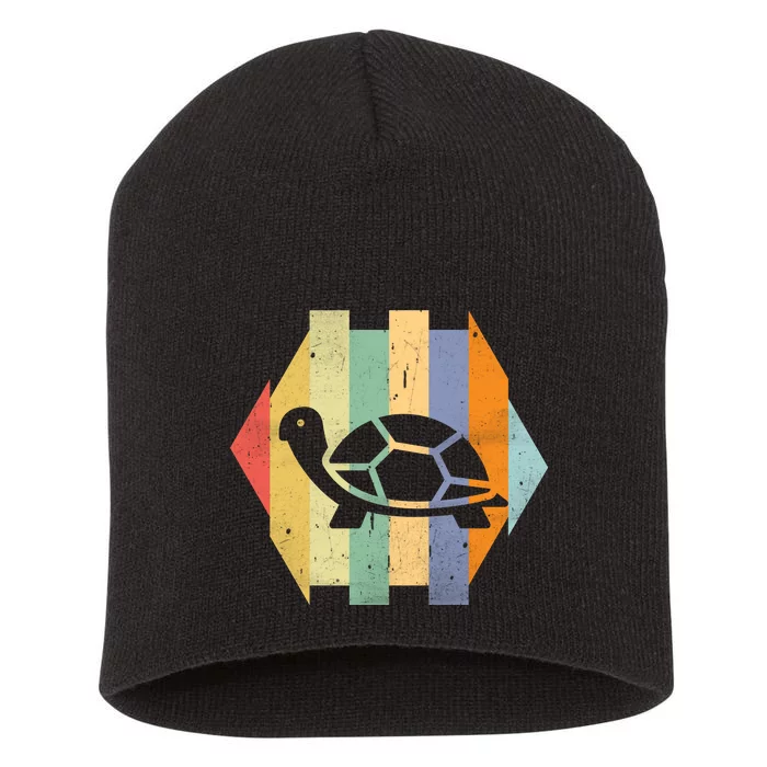 Retro Turtle Silhouette Short Acrylic Beanie