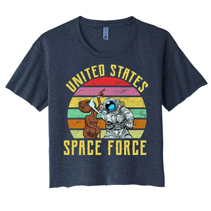 Retro United States Space Force Alien Women's Crop Top Tee