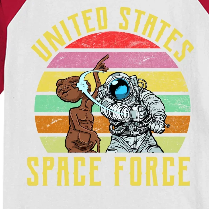 Retro United States Space Force Alien Kids Colorblock Raglan Jersey