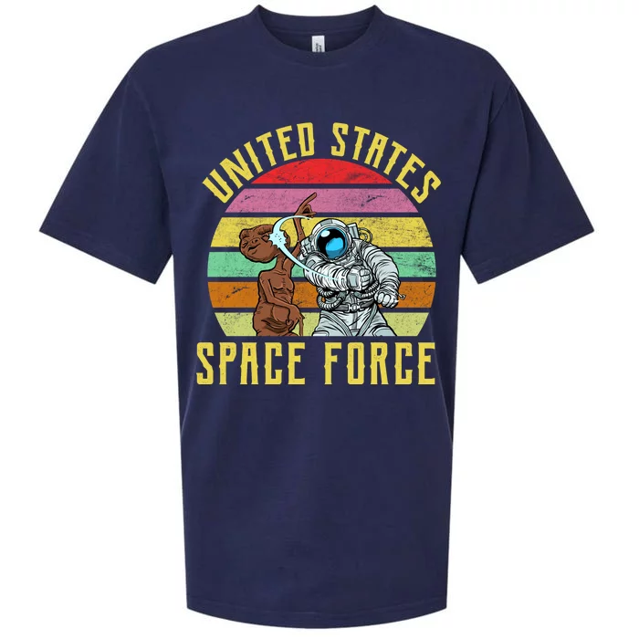 Retro United States Space Force Alien Sueded Cloud Jersey T-Shirt