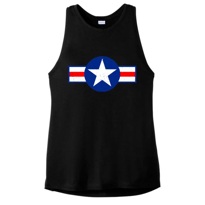 Retro US Army USA Star Logo Ladies Tri-Blend Wicking Tank