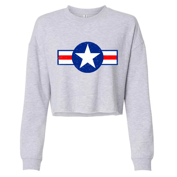 Retro US Army USA Star Logo Cropped Pullover Crew