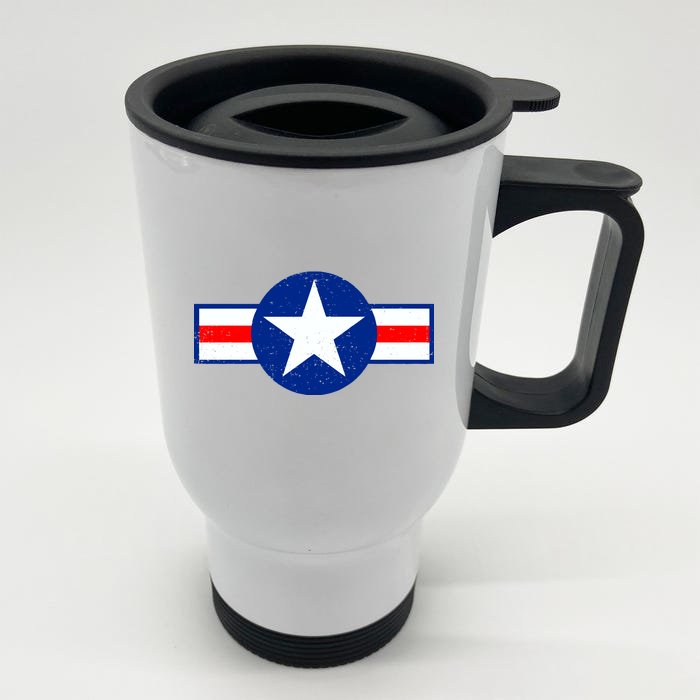 Retro US Army USA Star Logo Front & Back Stainless Steel Travel Mug