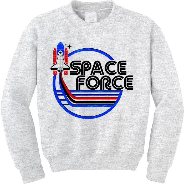 Retro USA American Space Force Emblem Kids Sweatshirt