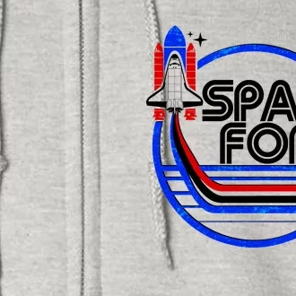 Retro USA American Space Force Emblem Full Zip Hoodie