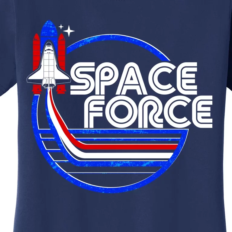 Retro USA American Space Force Emblem Women's T-Shirt