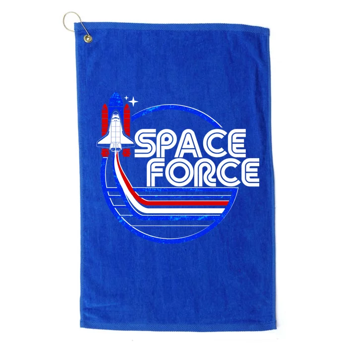 Retro USA American Space Force Emblem Platinum Collection Golf Towel