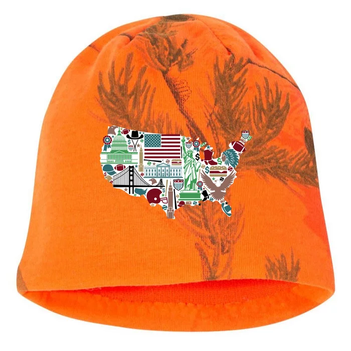 Retro USA State Map of America Kati - Camo Knit Beanie