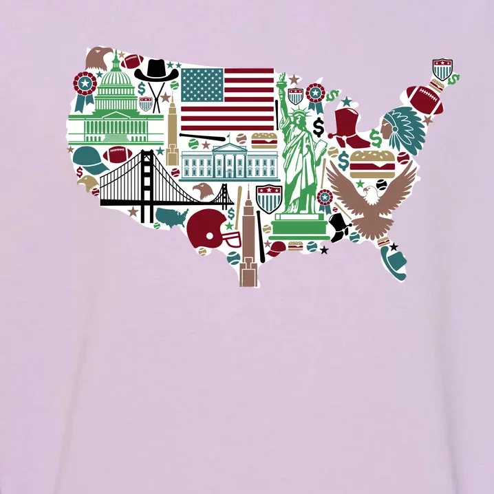 Retro USA State Map of America Garment-Dyed Sweatshirt