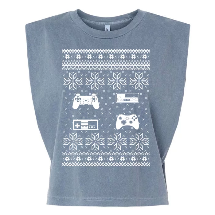 Retro Video Game Ugly Christmas Garment-Dyed Women's Muscle Tee