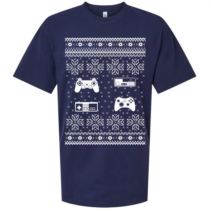 Retro Video Game Ugly Christmas Sueded Cloud Jersey T-Shirt