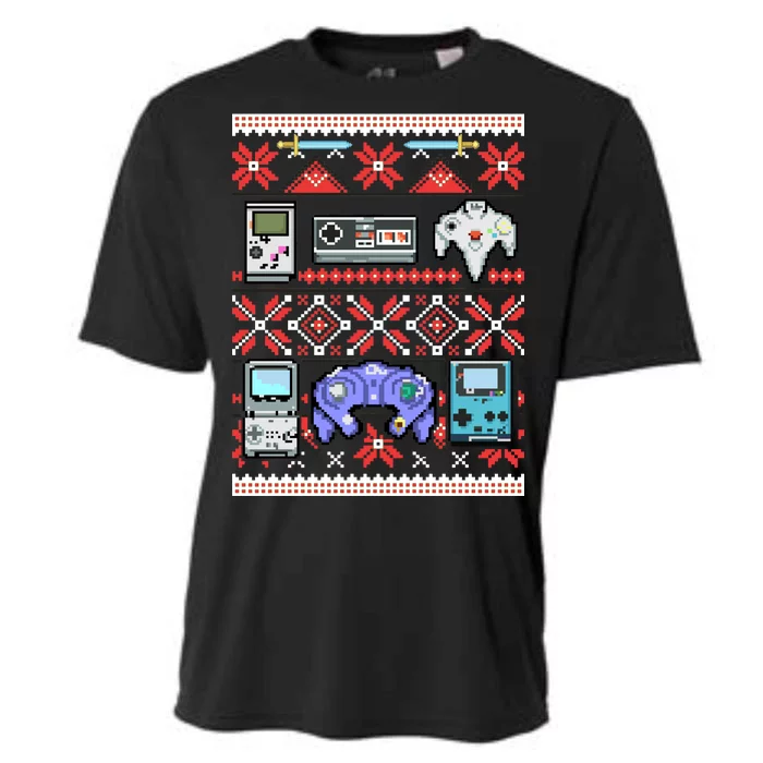 Retro Video Games Ugly Christmas Sweater Cooling Performance Crew T-Shirt