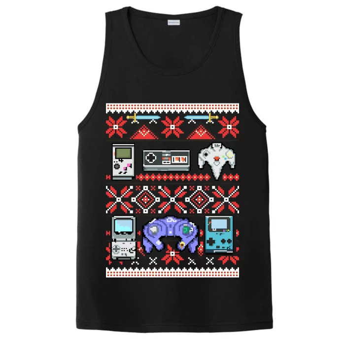 Retro Video Games Ugly Christmas Sweater Performance Tank