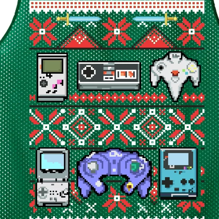 Retro Video Games Ugly Christmas Sweater Mesh Reversible Basketball Jersey Tank