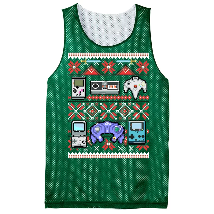 Retro Video Games Ugly Christmas Sweater Mesh Reversible Basketball Jersey Tank