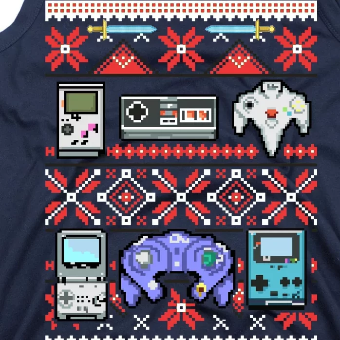 Retro Video Games Ugly Christmas Sweater Tank Top