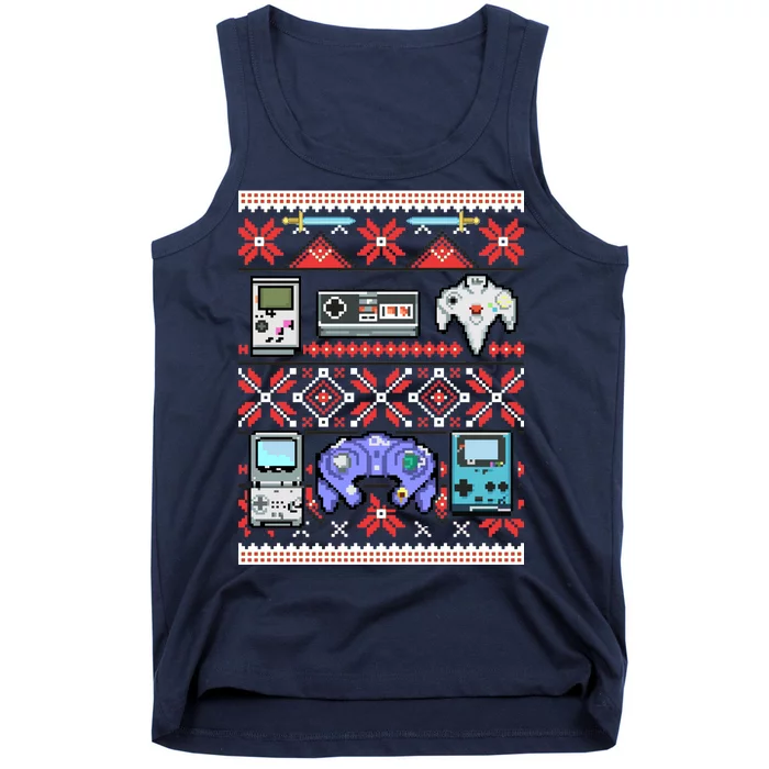 Retro Video Games Ugly Christmas Sweater Tank Top