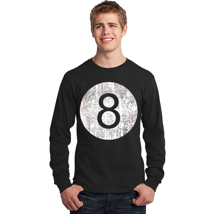 Retro Vintage 8 Ball Logo Long Sleeve Shirt