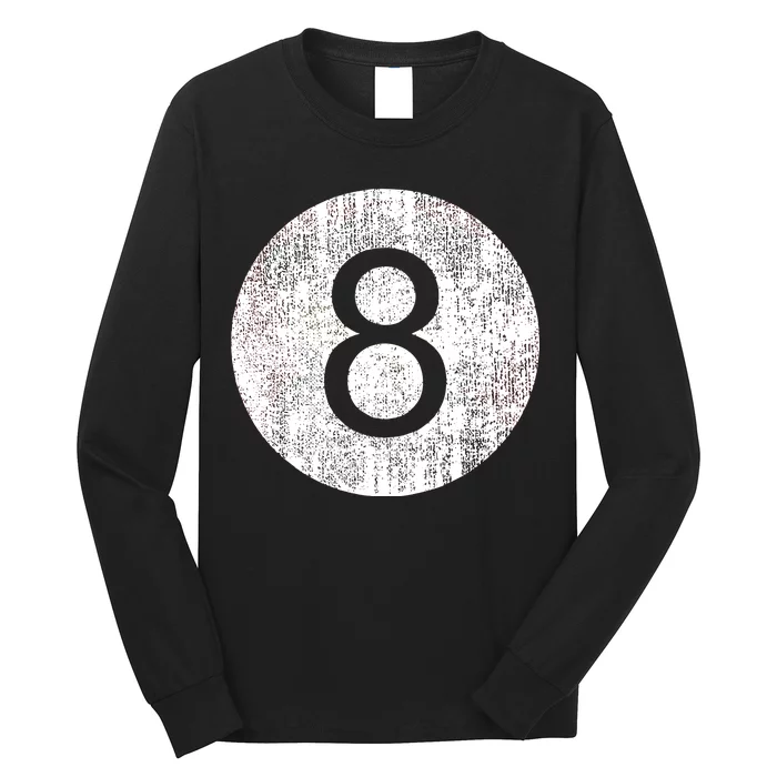 Retro Vintage 8 Ball Logo Long Sleeve Shirt