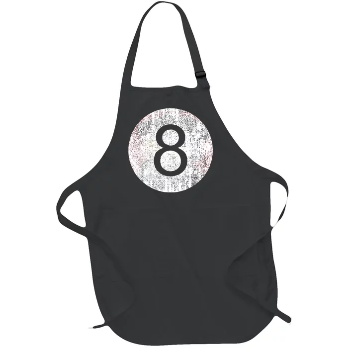 Retro Vintage 8 Ball Logo Full-Length Apron With Pocket