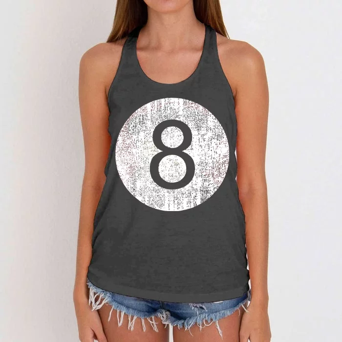 Retro Vintage 8 Ball Logo Women's Knotted Racerback Tank