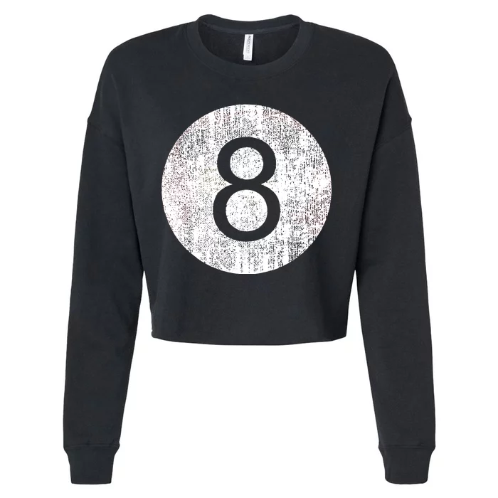 Retro Vintage 8 Ball Logo Cropped Pullover Crew