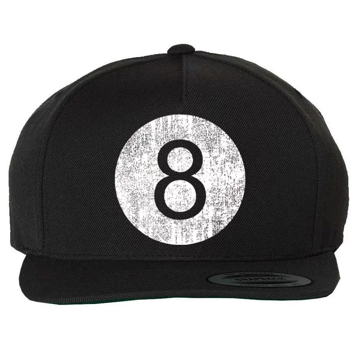 Retro Vintage 8 Ball Logo Wool Snapback Cap