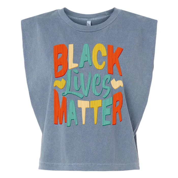 Retro Vintage Colors Black Lives Matter BLM Garment-Dyed Women's Muscle Tee