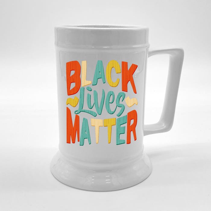 Retro Vintage Colors Black Lives Matter BLM Front & Back Beer Stein