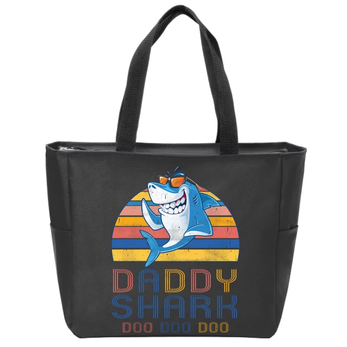 Retro Vintage Daddy Shark Doo Zip Tote Bag