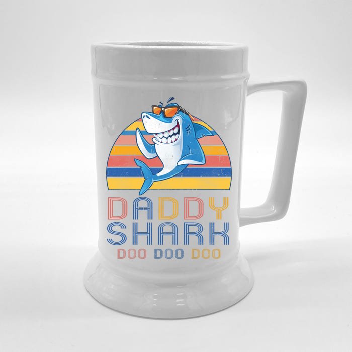 Retro Vintage Daddy Shark Doo Front & Back Beer Stein