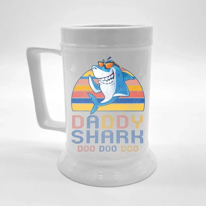 Retro Vintage Daddy Shark Doo Front & Back Beer Stein