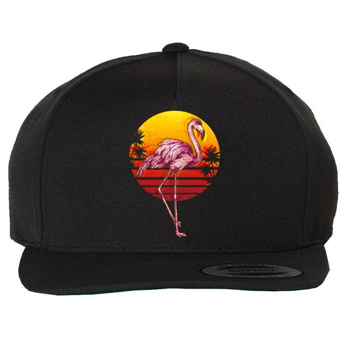 Retro Vintage Flamingo Wool Snapback Cap