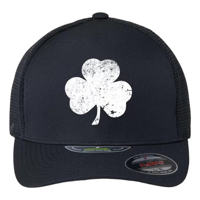 Retro Vintage Irish Distressed Shamrock St. Patrick's Day Flexfit Unipanel Trucker Cap