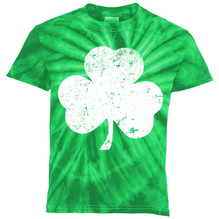 Retro Vintage Irish Distressed Shamrock St. Patrick's Day Kids Tie-Dye T-Shirt