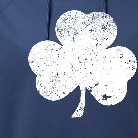 Retro Vintage Irish Distressed Shamrock St. Patrick's Day Performance Fleece Hoodie