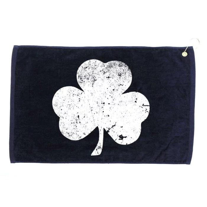 Retro Vintage Irish Distressed Shamrock St. Patrick's Day Grommeted Golf Towel