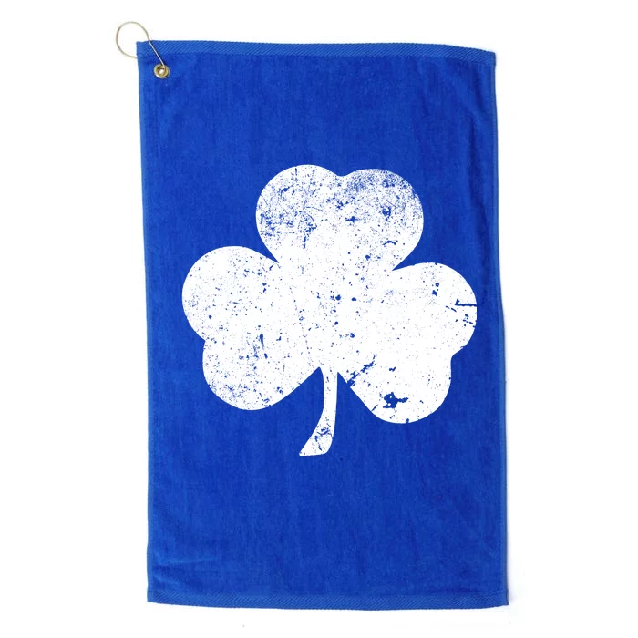 Retro Vintage Irish Distressed Shamrock St. Patrick's Day Platinum Collection Golf Towel