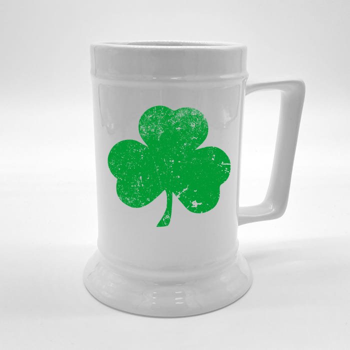 Retro Vintage Irish Distressed Shamrock St. Patrick's Day Front & Back Beer Stein