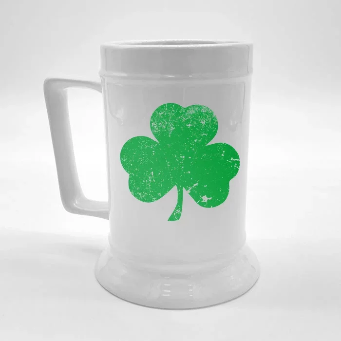 Retro Vintage Irish Distressed Shamrock St. Patrick's Day Front & Back Beer Stein