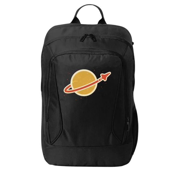 Retro Vintage Planet Space Shuttle Logo City Backpack