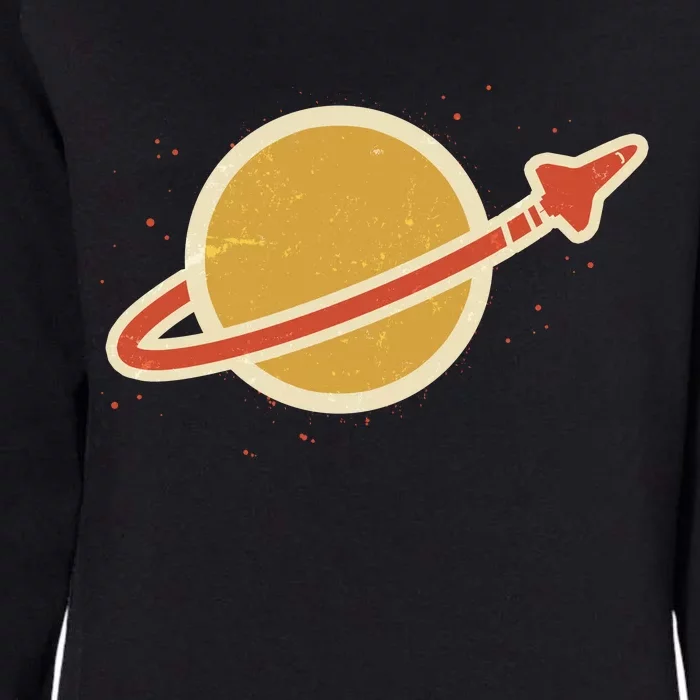 Retro Vintage Planet Space Shuttle Logo Womens California Wash Sweatshirt