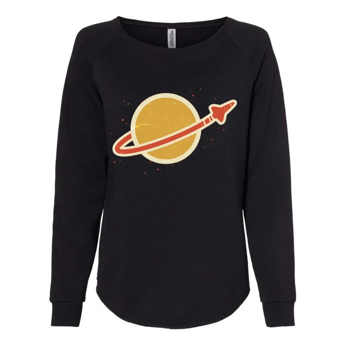 Retro Vintage Planet Space Shuttle Logo Womens California Wash Sweatshirt